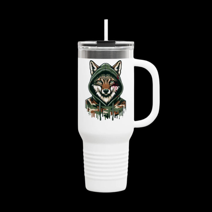 Coyote in Bloody Hoodie Insulated Travel Mug 40oz