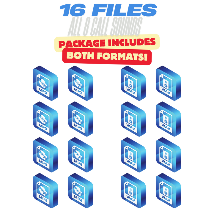 WAV and MP3 16 File Sound Package Mega Bundle, Includes All 8 Predator Distress Sounds